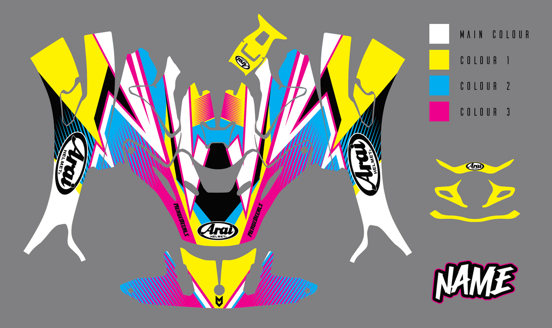 arai helmet decals GP-7 Visor Sticker (Karting, Motorsport, Moto) Be Seen at Night Reflective Chevron Safety Decal Kit for Arai XD4 Motorcycle Helmet graphics safety stickers Helmet Graphics Vector Template Arai